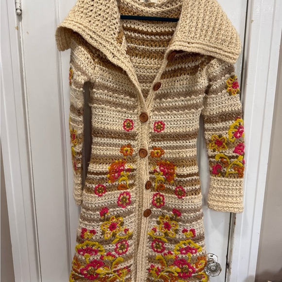 Anthropologie “Boho Cottage Floral Spring Knit Duster Cardigan Sweater” - Picture 3 of 15